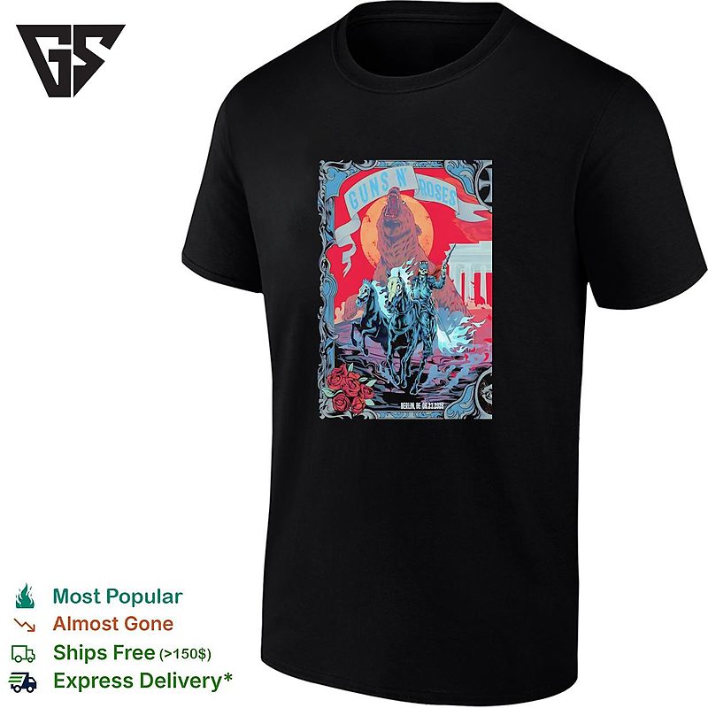 Guns N Roses Berlin Bear Skeleton Rider 06 23 2026 T-Shirt Guns N Roses Berlin Bear Skeleton Rider 06 23 2026 T-Shirt