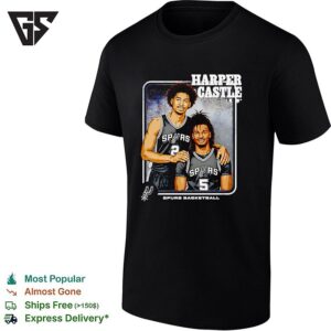 Harper Castle San Antonio Spurs Basketball Duo Step Brother Portrait T-Shirt