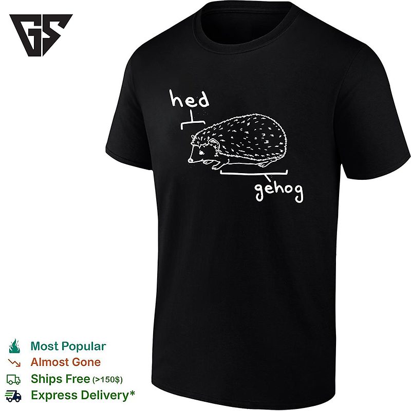Hed Gehog Wordplay Funny Animal Pun Illustration T-Shirt Hed Gehog Wordplay Funny Animal Pun Illustration T-Shirt