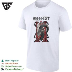 Hellfest Goat Skull Cross Inverted Crux Occult Heavy Metal Music Festival T-Shirt