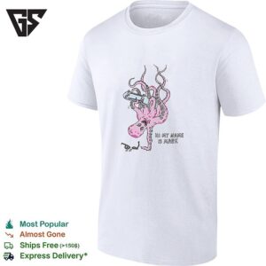 Hi My Name Is Mark Octopus Skateboarding Graphic Illustration Novelty T-Shirt