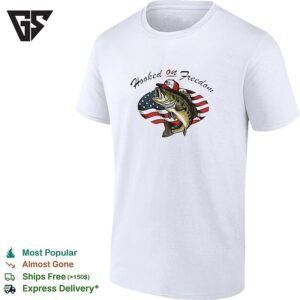 Hooked On Freedom American Flag 1776 250th Anniversary T-Shirt