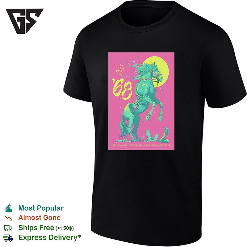 Horse 68 The Fare Well Tour Rearing Horse Austin Texas T-Shirt Horse 68 The Fare Well Tour Rearing Horse Austin Texas T-Shirt