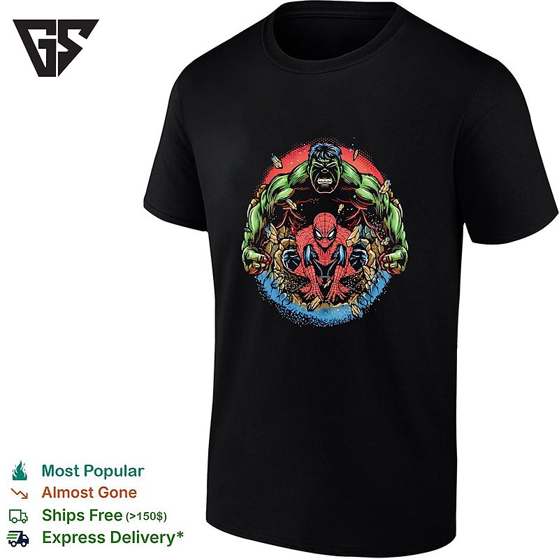 Hulk And Spider-Man The Avengers Comic Retro T-Shirt Hulk And Spider-Man The Avengers Comic Retro T-Shirt