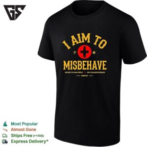 I Aim To Misbehave Serenity Firefly Capt Malcolm Reynolds Bold Varsity Text T-Shirt