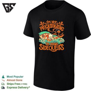 I Am Not Procrastinating I Am Doing Sidequests Lord Of The Rings Hobbit Cat T-Shirt