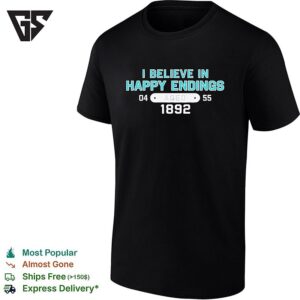 I Believe In Happy Endings 1892 Badge T-Shirt