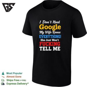 I Don’t Need Google My Wife Knows Everything She Just Won’t Fucking Tell Me Vintage T-Shirt