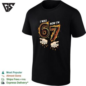 I Was 66 Now I’m 67 Flaming Numbers Funny Birthday Gag Gift Humor T-Shirt