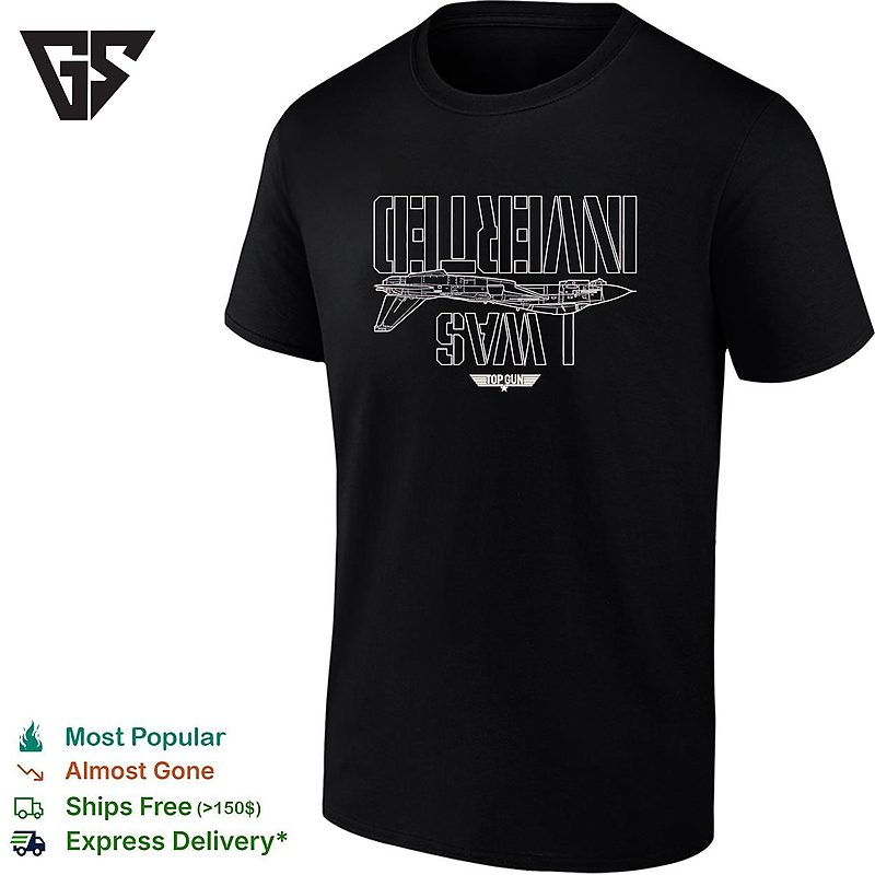 I Was Inverted Top Gun Fighter Jet Blueprint Inverted Text T-Shirt I Was Inverted Top Gun Fighter Jet Blueprint Inverted Text T-Shirt
