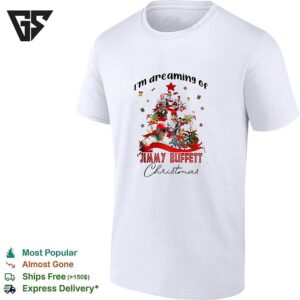 I’m Dreaming Of A Jimmy Buffett Christmas Musician Collage Parrot Poster T-Shirt