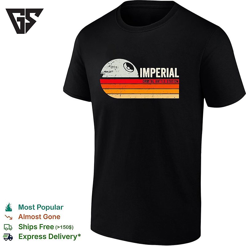 Imperial Orbital Battle Station Star Wars Death Star Sunset Design T-Shirt Imperial Orbital Battle Station Star Wars Death Star Sunset Design T-Shirt