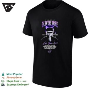 In Memory Of Oliver Tree Halo Portrait Praying Hands Tribute T-Shirt