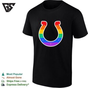 Indianapolis Colts Rainbow Horseshoe Lgbtq Pride Logo Football League Team T-Shirt