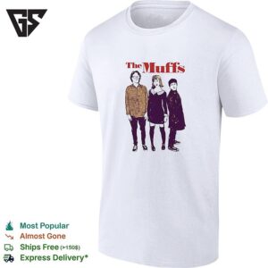 Indie Rock Trio Illustrated Character Portrait Vintage Concert T-Shirt