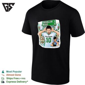 Inshallah One Messi Zero Scoreboard Soccer Fan Torn Poster T-Shirt