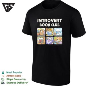 Introvert Book Club Pangolin Tiger Polar Bear Panda Koala Sloth Cute Animal T-Shirt