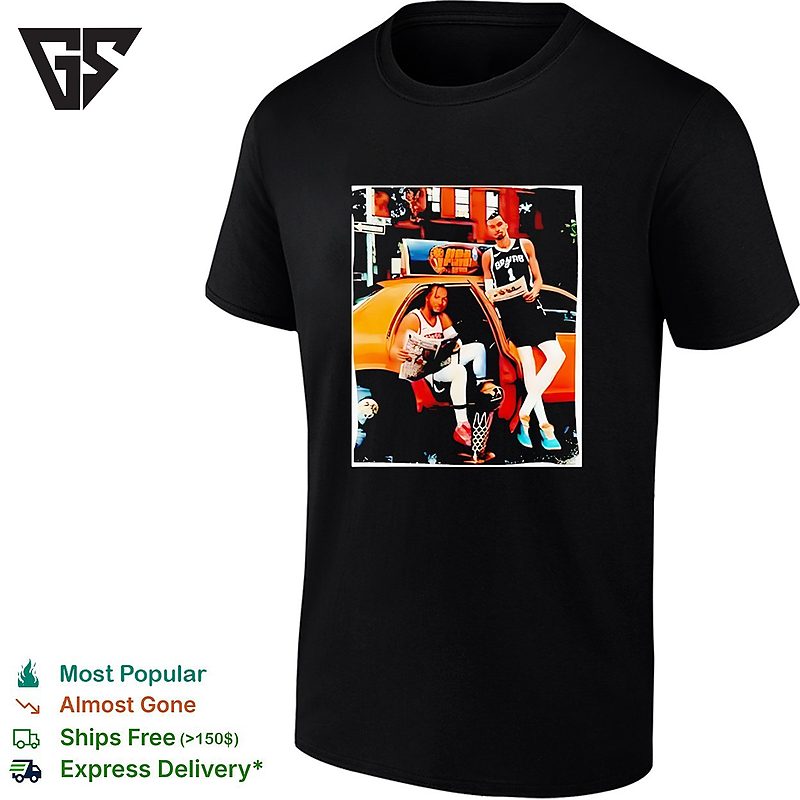 Jalen Brunson And Victor Wembanyama New York Knicks San Antonio Spurs NBA T-Shirt Jalen Brunson And Victor Wembanyama New York Knicks San Antonio Spurs NBA T-Shirt