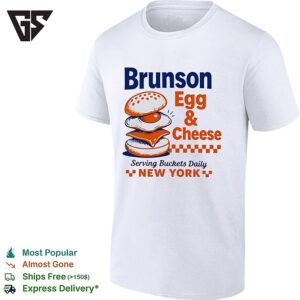 Jalen Brunson Egg And Cheese Serving Buckets Daily Vintage Basketball T-Shirt