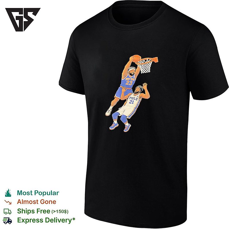 Jalen Brunson New York Knicks And Joel Embiid Philadelphia 76ers NBA Parody T-Shirt Jalen Brunson New York Knicks And Joel Embiid Philadelphia 76ers NBA Parody T-Shirt