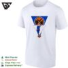 Jalen Brunson New York Knicks Jump Shot Triangle Logo Art White T-Shirt