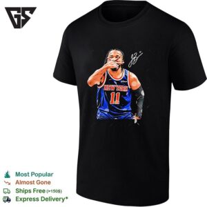 Jalen Brunson New York Knicks Number 11 Fist Bump Portrait T-Shirt