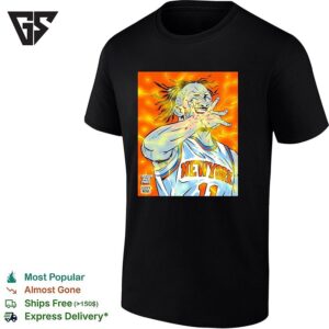 Jalen Brunson New York Knicks Number 11 Lightning Comic Book Art T-Shirt