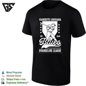 Jeanerette Louisiana Blues Evangeline League Est 1934 Vintage Baseball Distressed Art T-Shirt