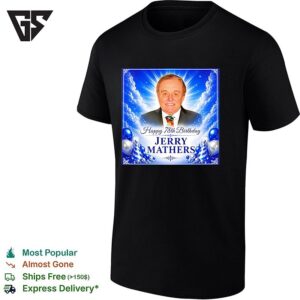 Jerry Mathers Happy 78th Birthday Blue Clouds Balloons Celebration Party T-Shirt