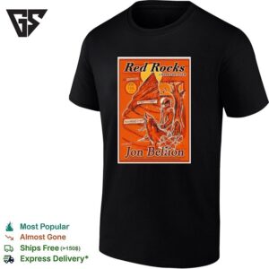 Jon Bellion Red Rocks Amphitheater Concert Poster Orange Climber Art T-Shirt