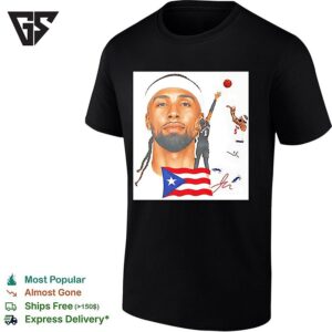 Jose Alvarado New York Knicks Puerto Rico Flag Basketball Signature T-Shirt
