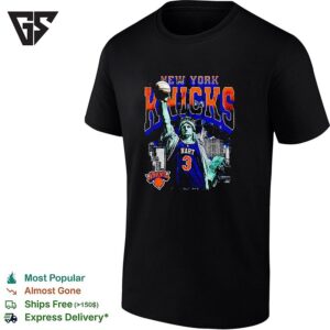 Josh Hart 3 New York Knicks Statue Of Liberty Skyline Basketball T-Shirt