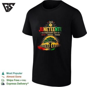 Juneteenth 1865 Freedom Day Honor Heritage Freedom Tree Silhouette Celebration T-Shirt