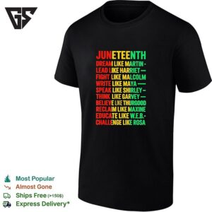 Juneteenth Dream Like Martin Lead Like Harriet T-Shirt