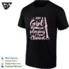 Just A Who Loves Playing Her Clarinet Music Notes Design Instrument Musician T-Shirt