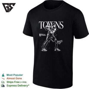 Karl-Anthony Towns New York Knicks NBA Finals Action Portrait T-Shirt
