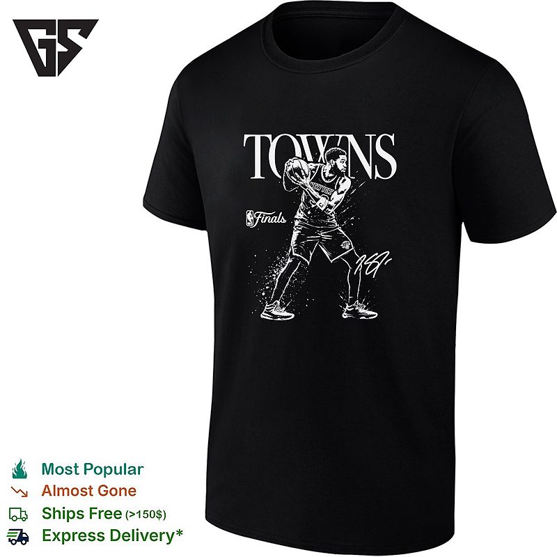 Karl-Anthony Towns New York Knicks NBA Finals Action Portrait T-Shirt Karl-Anthony Towns New York Knicks NBA Finals Action Portrait T-Shirt