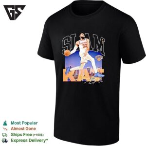 Karl Anthony Towns New York Knicks Slam Kat NBA Basketball Graphic Art Jersey T-Shirt