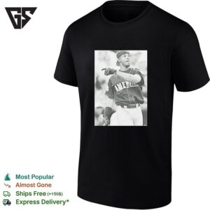 Ken Griffey Jr American League All-Star Black White Vintage Baseball Photo T-Shirt