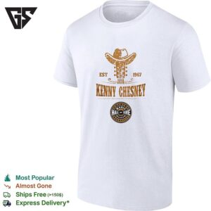 Kenny Chesney Country Music Hall Of Fame Nashville Est 1967 Cowboy Hat Guitar Badge T-Shirt