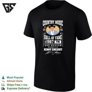Kenny Chesney Country Music Hall Of Fame Nashville Est 1967 Portrait Badge T-Shirt