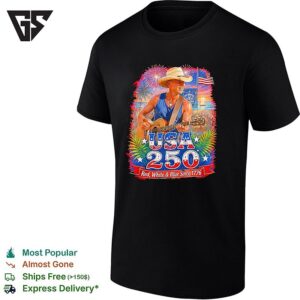 Kenny Chesney Cowboy Guitarist Red White And Blue Since 1776 Fireworks Poster T-Shirt