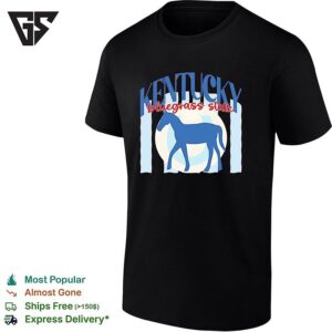 Kentucky Bluegrass State Horse Horseshoe Blue Kentucky Design Graphic Art T-Shirt