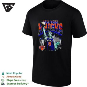 Kevin Mccullar Jr 9 New York Knicks Statue Of Liberty Skyline Basketball T-Shirt