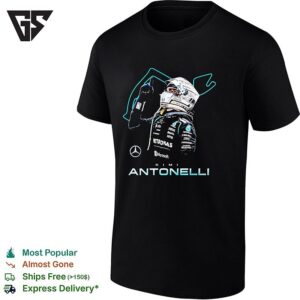 Kimi Antonelli Mercedes Amg Petronas Formula 1 Racing Team Portrait Fan Art T-Shirt