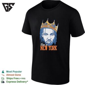King Of New York Crowned Basketball Star Portrait Bold Knicks Art T-Shirt