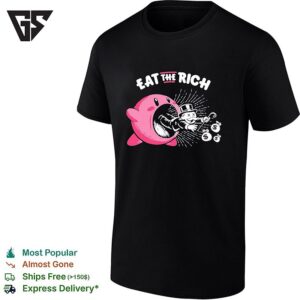 Kirby Eat The Rich Monopoly Man Political Humor Gaming T-Shirt