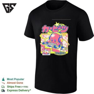 Kirby Sound Dj Japanese Text Nintendo Pop Culture Video Game Music Retro Fans T-Shirt