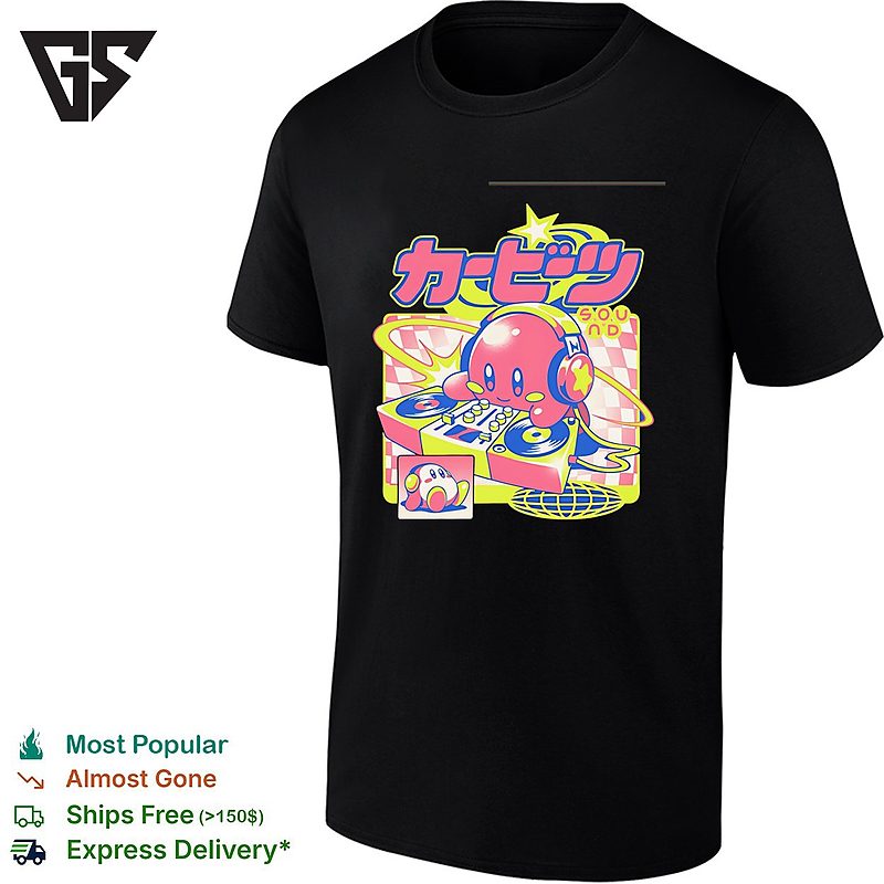 Kirby Sound Dj Japanese Text Nintendo Pop Culture Video Game Music Retro Fans T-Shirt Kirby Sound Dj Japanese Text Nintendo Pop Culture Video Game Music Retro Fans T-Shirt