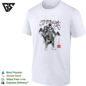 Kratos God Of War Japanese Sumi-E Ink Cherry Blossom Art T-Shirt